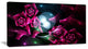 Pink Bouquet of Beautiful Roses, Abstract Canvas Art Print, 40x20
