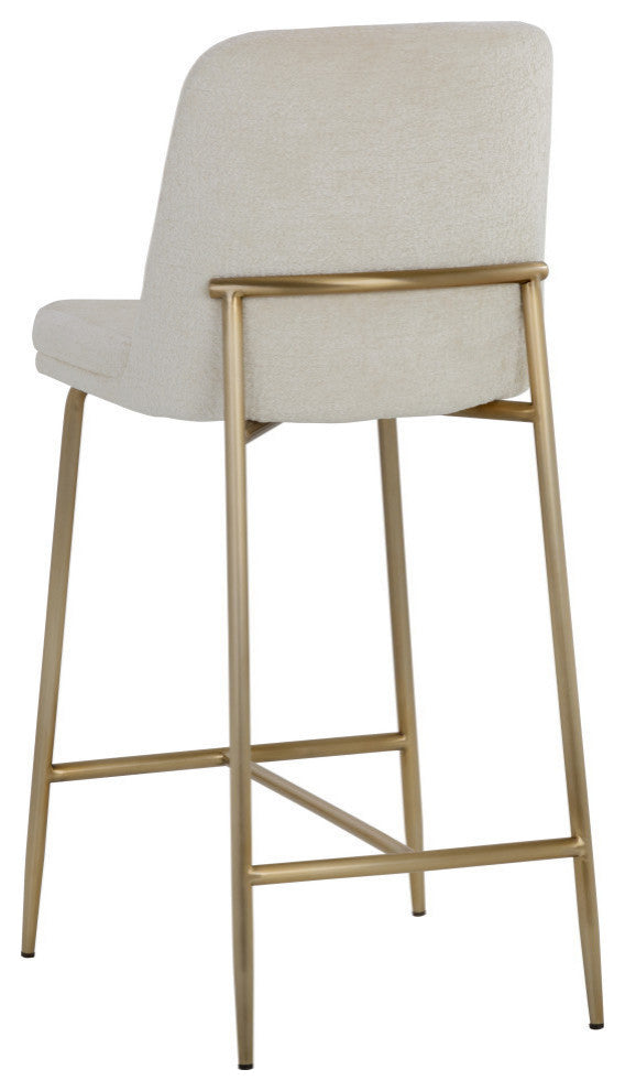 Zeke Counter Stool Antique Brass Bergen Ivory