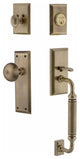 New York Plate C Grip Entry Set New York Knob, Antique Brass