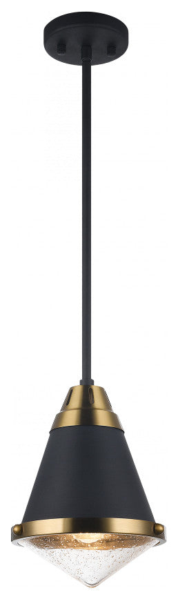 Matteo Lighting C70801MBBU One Light Pendant, Matte Black Finish