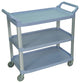 Luxor Large 3-Shelf Gray Serving Cart