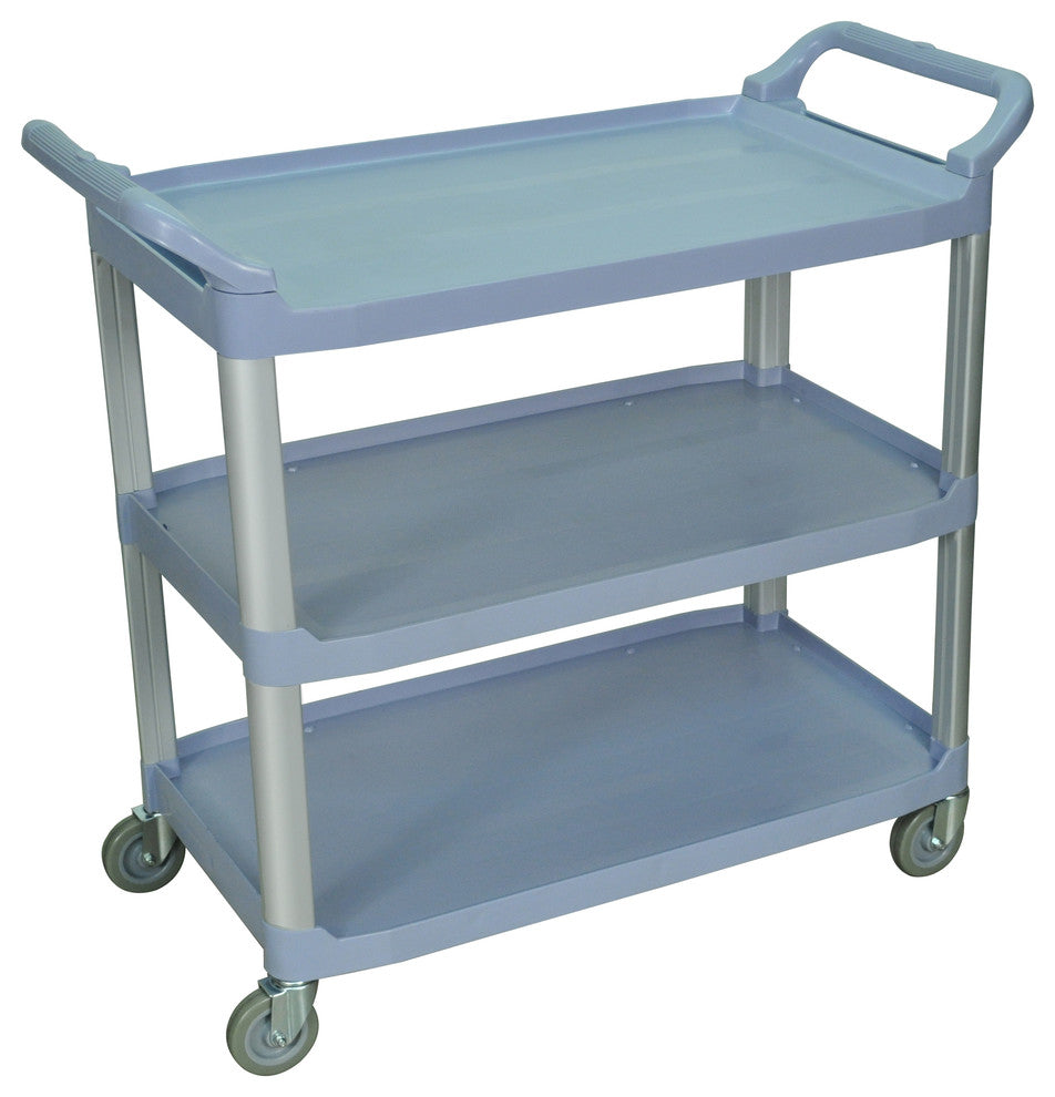 Luxor Large 3-Shelf Gray Serving Cart
