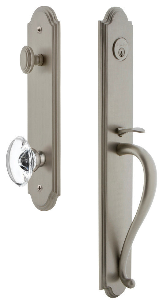Arc 1-Piece Dummy Handleset, S Grip and Provence Knob, Satin Nickel, 848703