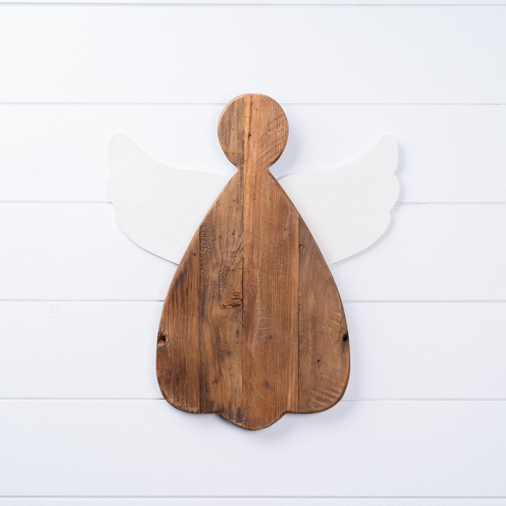 Wooden Angel Wall Hanging, Set of 2