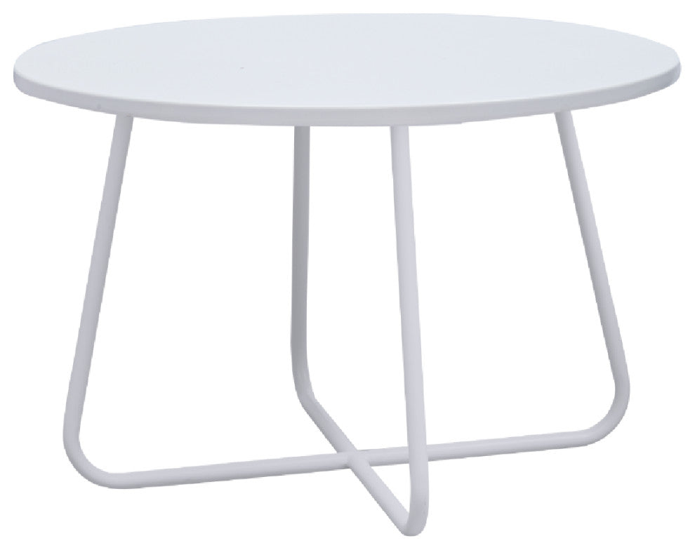 Modern Mdf Top Coffee Table With White Powder Coated Metal Base