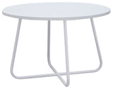 Modern Mdf Top Coffee Table With White Powder Coated Metal Base