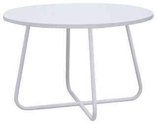 Modern Mdf Top Coffee Table With White Powder Coated Metal Base