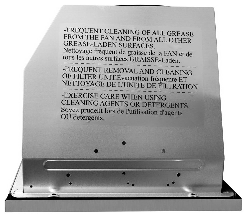 Cosmo 36" Insert Range Hood With Push Button Controls, Stainless Steel