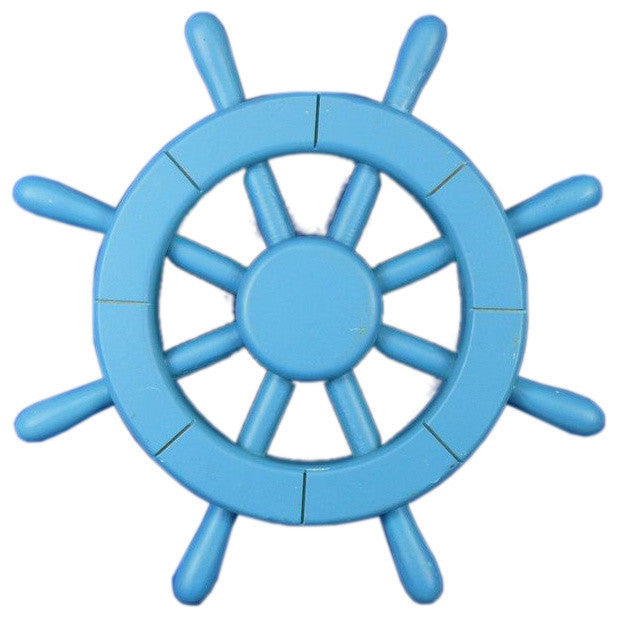 Decorative Ship Wheel, Light Blue, 12"