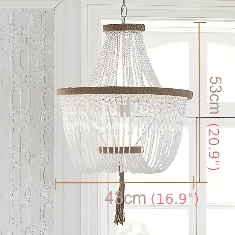 Modern Pink/Beige Wood Led Pendant Lamp For Bedroom, Kitchen, Pd914