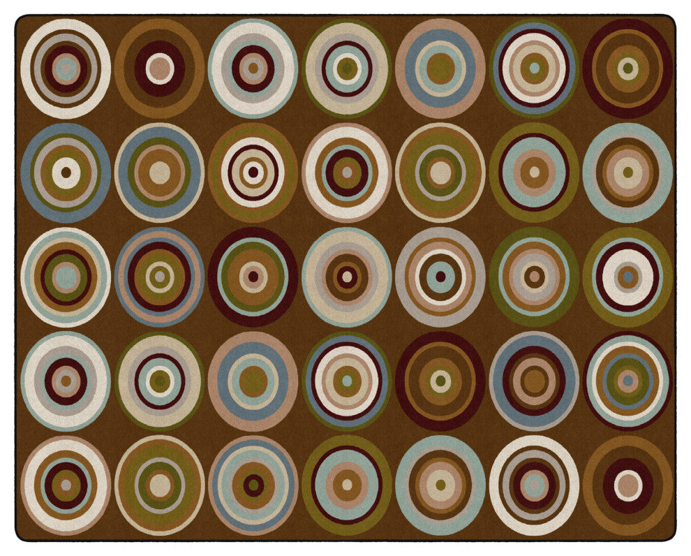 Flagship Carpets FA1310-58FS 10'6"x13'2" Color Rings Earth Tone Rug
