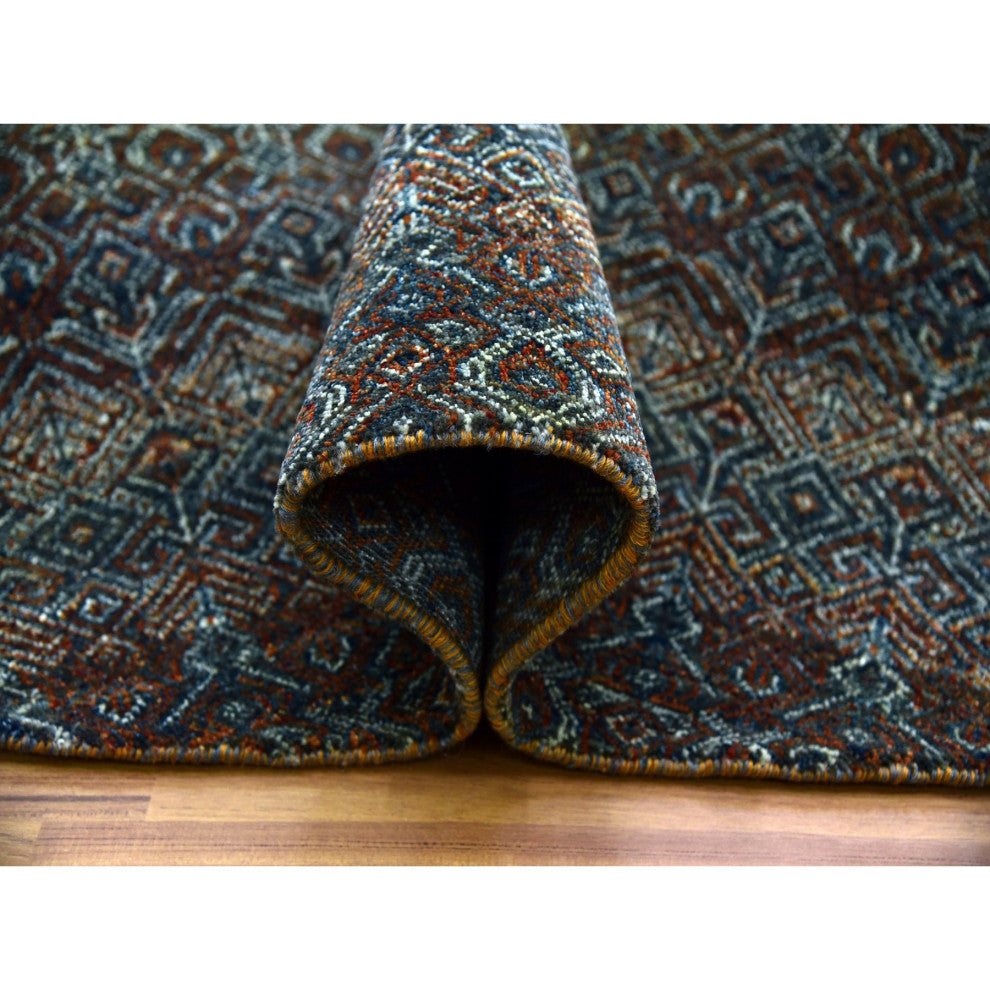 Brown 100% Plush Wool Hand Knotted Kohinoor Herat Design Round Rug 8'x8'