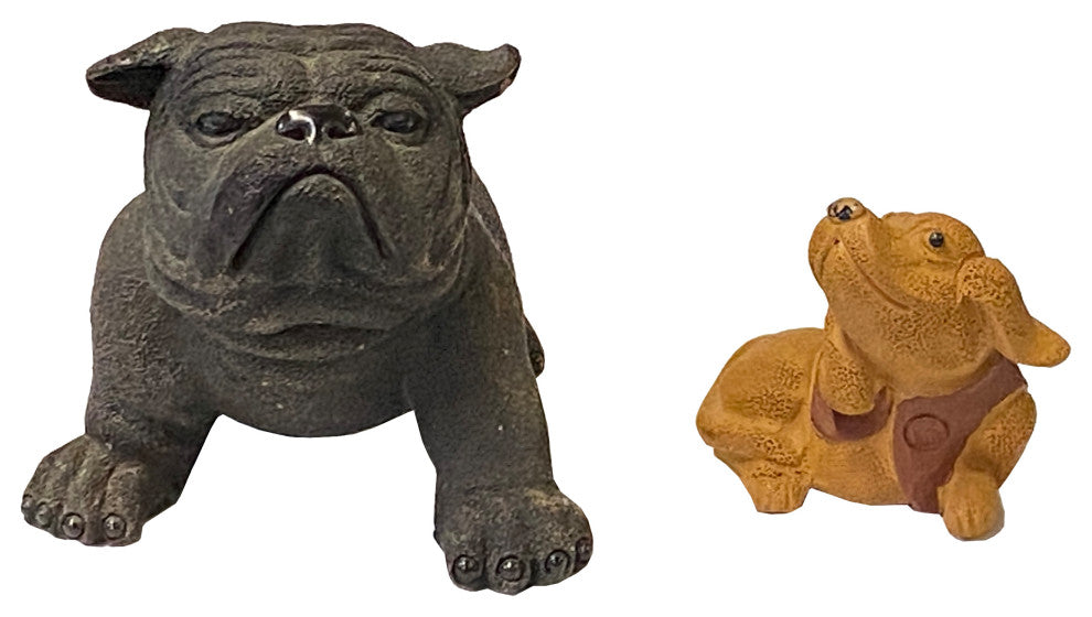 Set of 2 Small Ceramic Animal Figure Display Art Hws2343