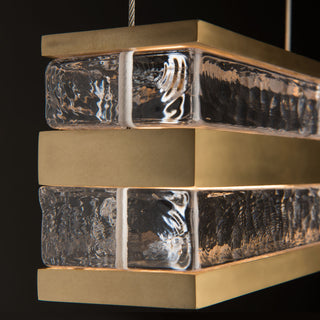 Stacks LED Pendant, Modern Brass Finish, Clear Glass