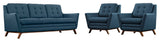 Beguile 3 Piece Upholstered Fabric Living Room Set EEI-2184-AZU-SET