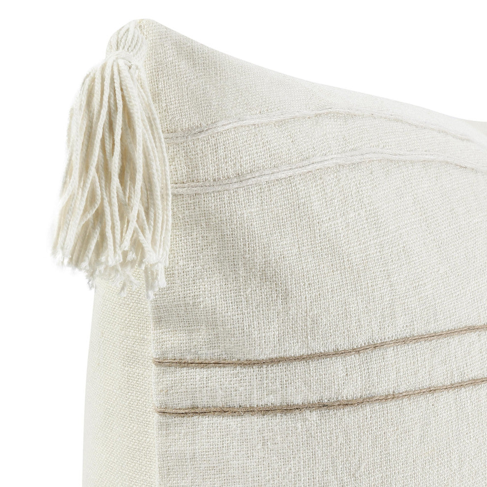 Apana Linen Embroidered Throw Pillow by Kosas Home, 22x22