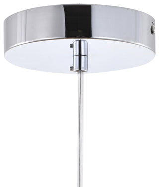 Chrome Metal LED Pendant With Clear Crystal Stone
