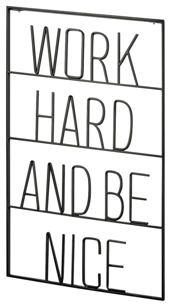 Work Hard and Be Nice Sign