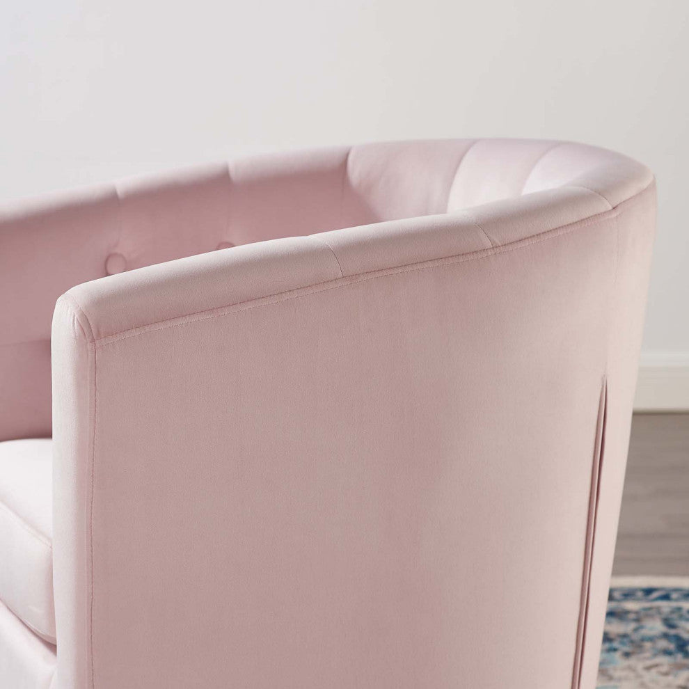 Tufted Armchair Accent Chair, Velvet, Pink, Modern, Living Lounge Hospitality