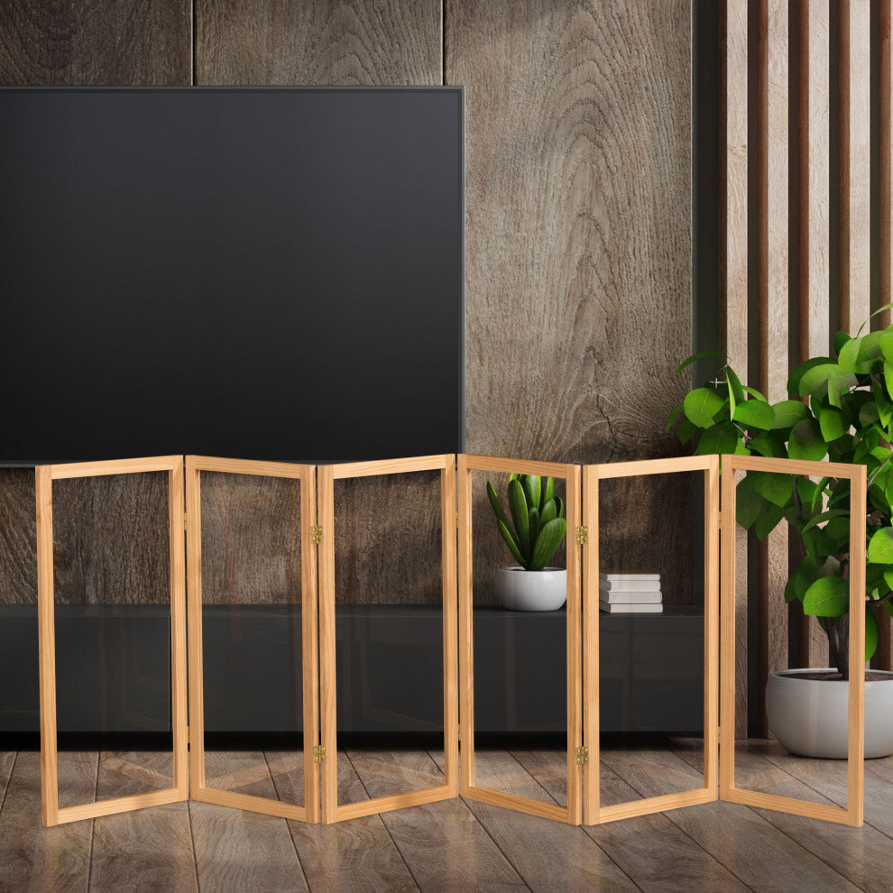 3' Tall Clear Screen, Natural, 6 Panels or More