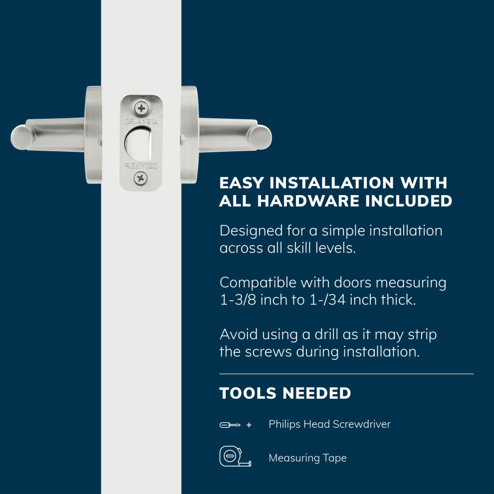 Delaney Hardware Cira Series Set, Satin Nickel, Privacy Lever
