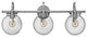 Hinkley Congress Medium Globe Glass Three Light Vanity, Chrome