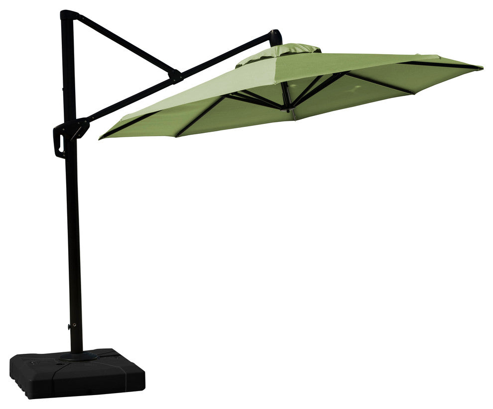 Modular 10ft Sunbrella Outdoor Round Patio Umbrella, Ginkgo Green