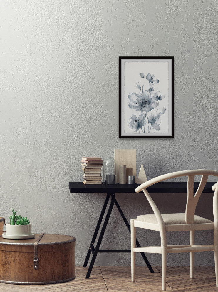 "Melting White Poppies" Framed Painting Print