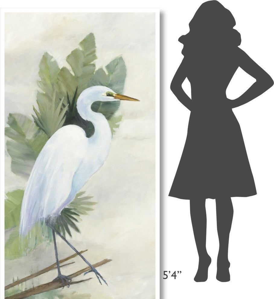 "Standing Egret I Crop" Digital Paper Print by Avery Tillmon, 38"x74"