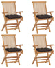 Vidaxl Garden Chairs With Taupe Cushions 4-Piece Set Solid Teak Wood