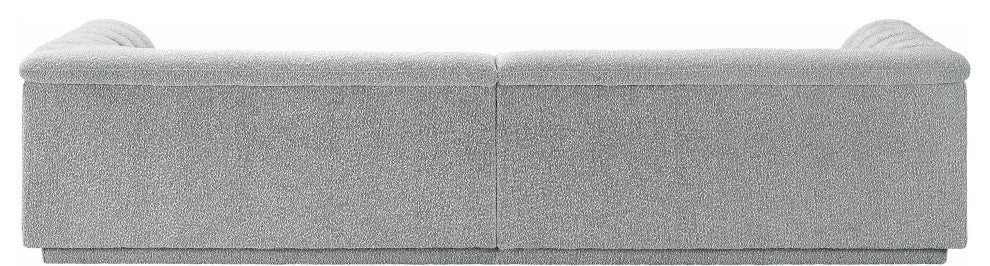 Cascade Upholstered Modular Sofa, Grey, Boucle Fabric, Straight Sofa