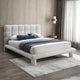 Deco Boucle Fabric Upholstered Full Bed, Cream, King