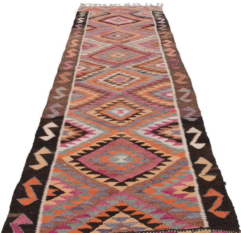 Vintage Turkish Kilim Runner 3' 1" x 10' 5", 37 in. x 125 in.