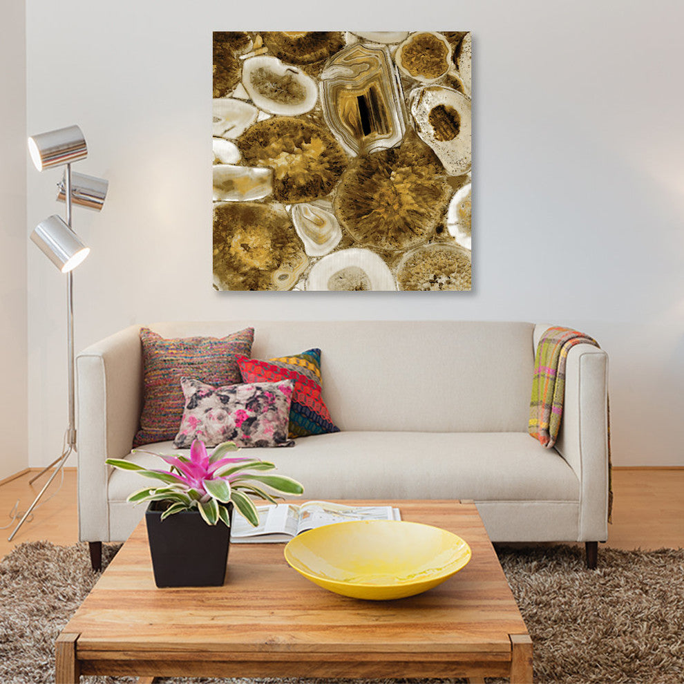 "Agate In Gold I" by Danielle Carson, Canvas Print, 18"x18"