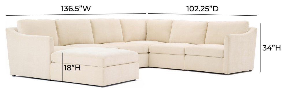 Aiden Beige Modular Large Chaise Sectional - Beige