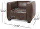 Minkler Contemporary Faux Leather Upholstered Club Chair, Dark Brown