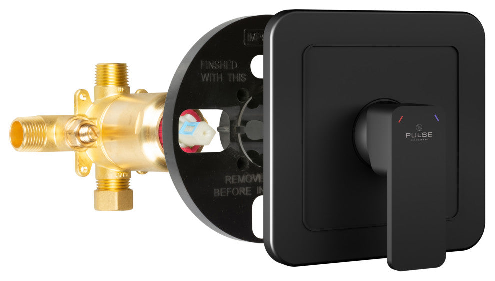PULSE ShowerSpas TruTemp Pressure Balance Valve With Matte Black Trim Kit