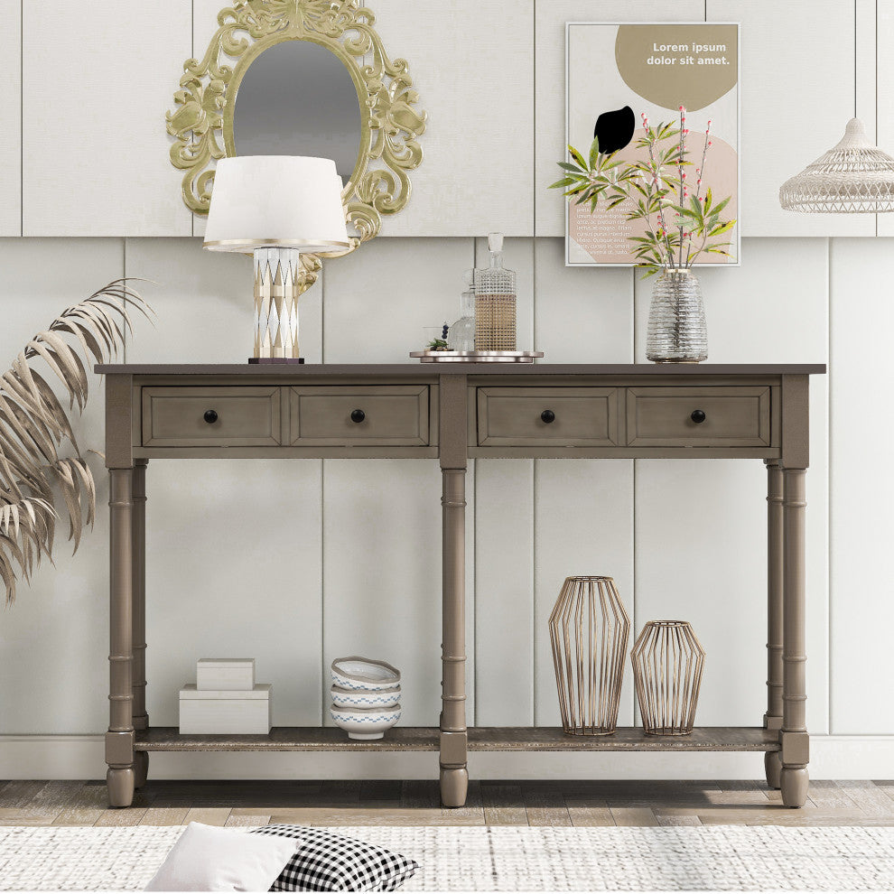 Console Table Sofa Table, Grey Wash