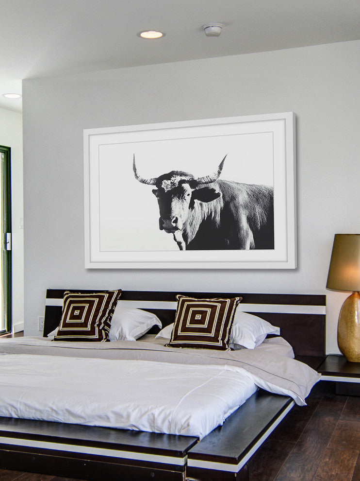 Marmont Hill, "Steer Face" Framed Painting Print, 45x30