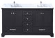 Dukes 60" Espresso Double Bath Vanity Cabinet Carrara Marble Top Square Sinks