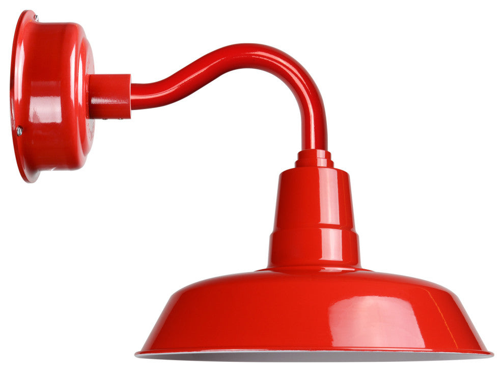 12" Vintage LED Wall Light With Chic Arm, Red