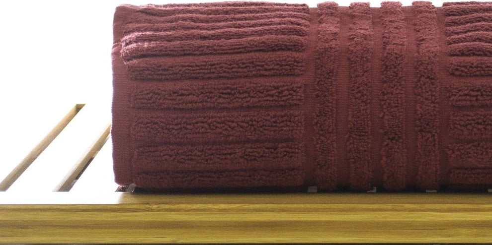 Bare Cotton Luxury Hotel and Spa Bath Towel, Set of 4, Cranberry