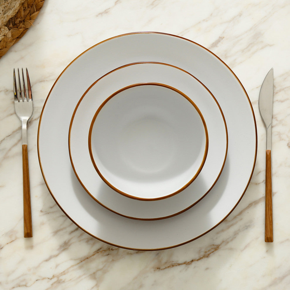 Stone Lain Brasa Stoneware 16 Piece Dinnerware Set, White