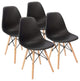 Mid Century Modern Dining Chair for Kitchen, Dining, Living Room Set of 4, Black