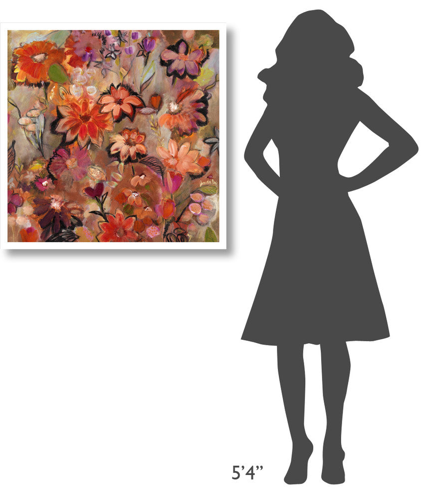 "Garden of a Joyful Day" Digital Paper Print by Joan Elan Davis, 32"x32"