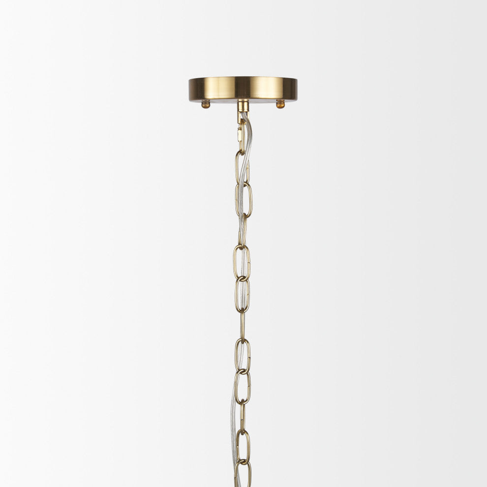 Britton Gold Metal With Clear Glass Globes 6-Light Chandelier