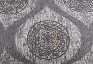 DaDa Bedding Classical Grey Floral Mosaic Medallion Quilt Coverlet Bedspread Set
