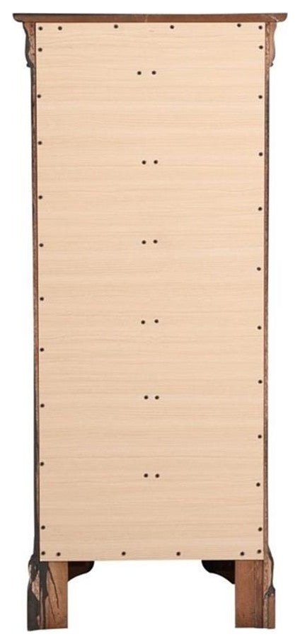 Maklaine Traditional Engineered Wood 7 Drawer Lingerie Chest in Cappuccino