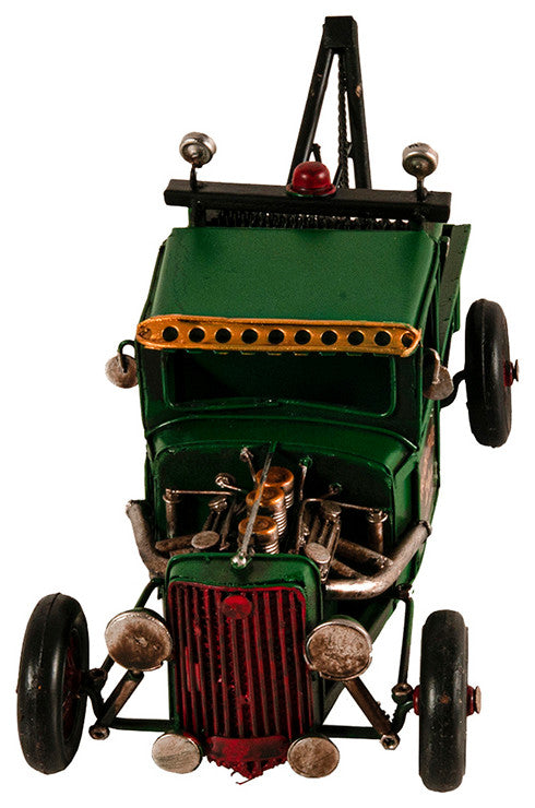 Handmade Vintage Tow Truck Model, Collectible Metal Scale Model Truck