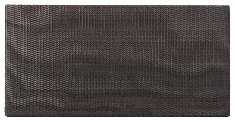 GDF Studio 7-Piece Walthham Outdoor Multibrown Wicker Dining Set